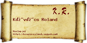 Kövécs Roland névjegykártya