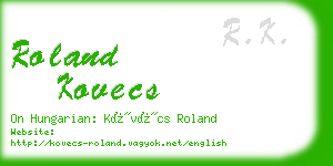 roland kovecs business card